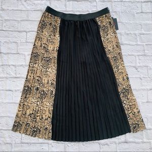Bob Mackie Animal Print Pleated Maxi Skirt M-L